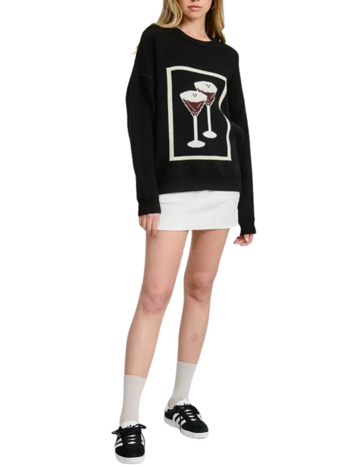 Double Espresso Martini Jacquard Sweater Top
