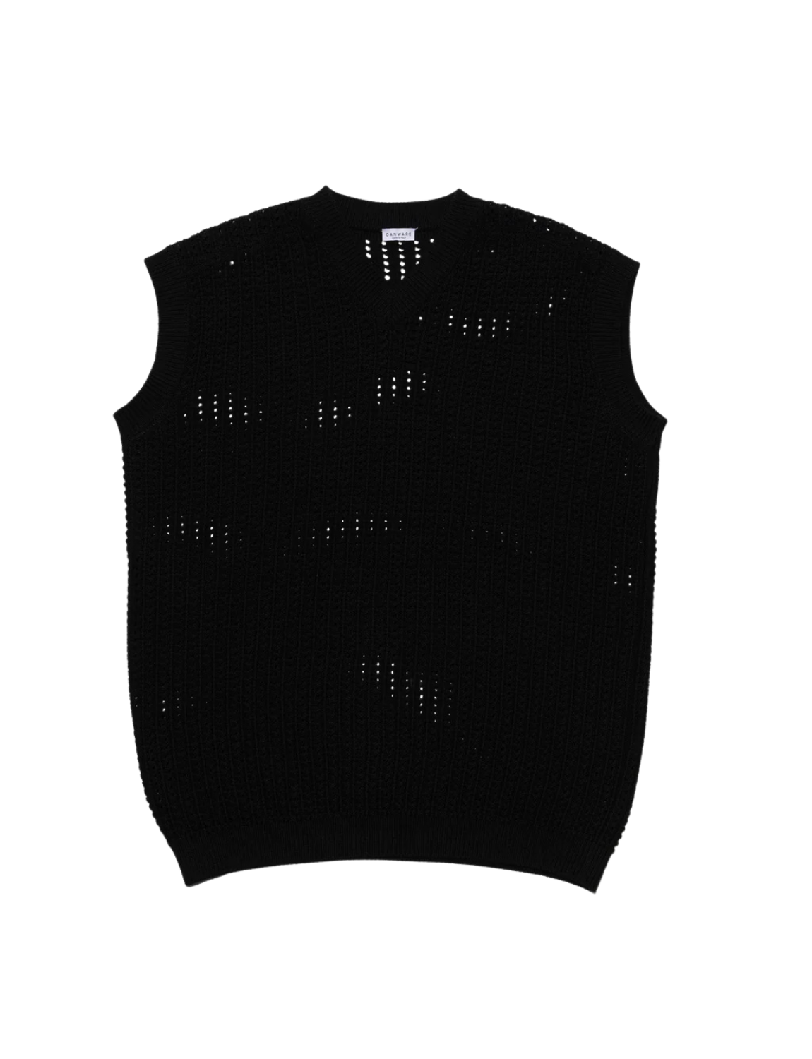 Cotton V-Neck Gilet with Open Stitch