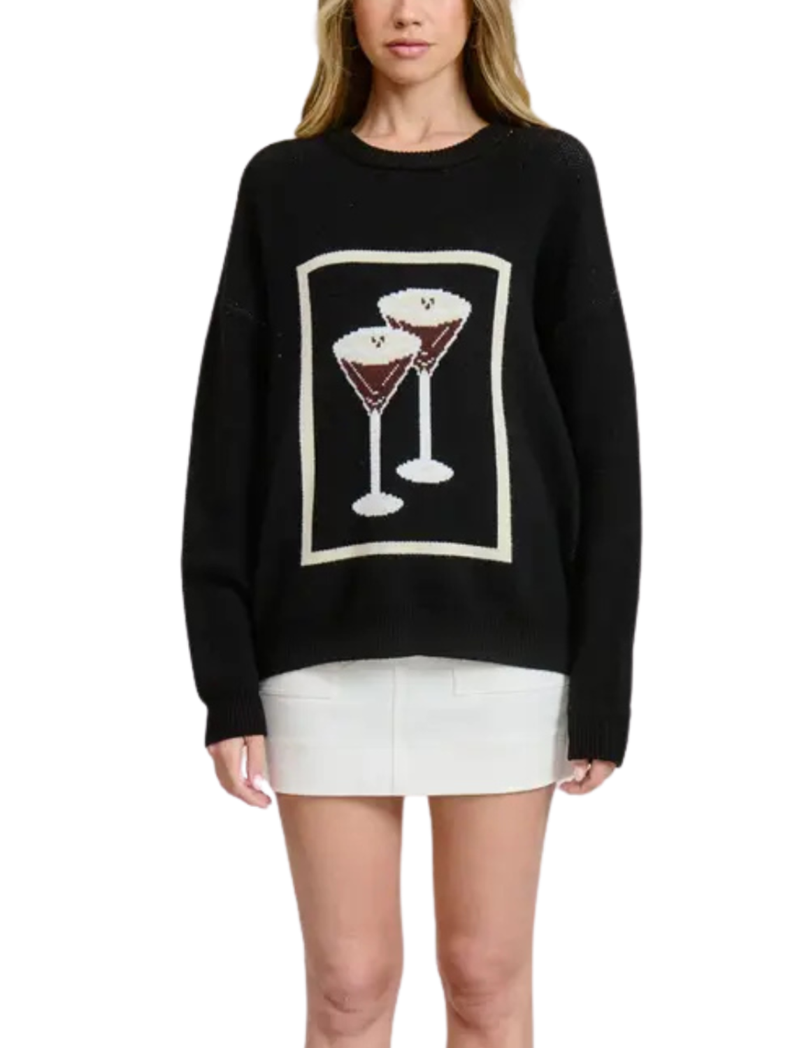 Double Espresso Martini Jacquard Sweater Top