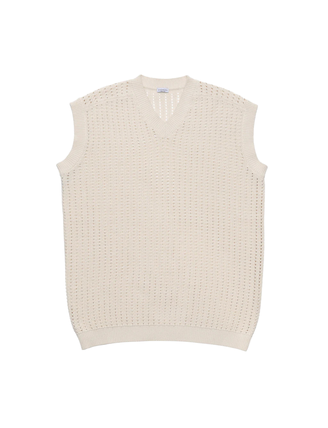 Cotton V-Neck Gilet with Open Stitch
