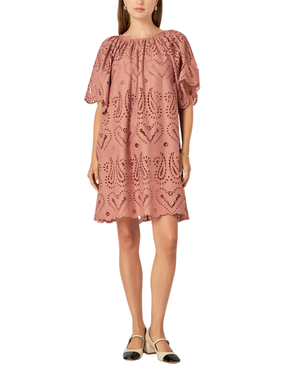 Paisley Embroidered Mini Dress