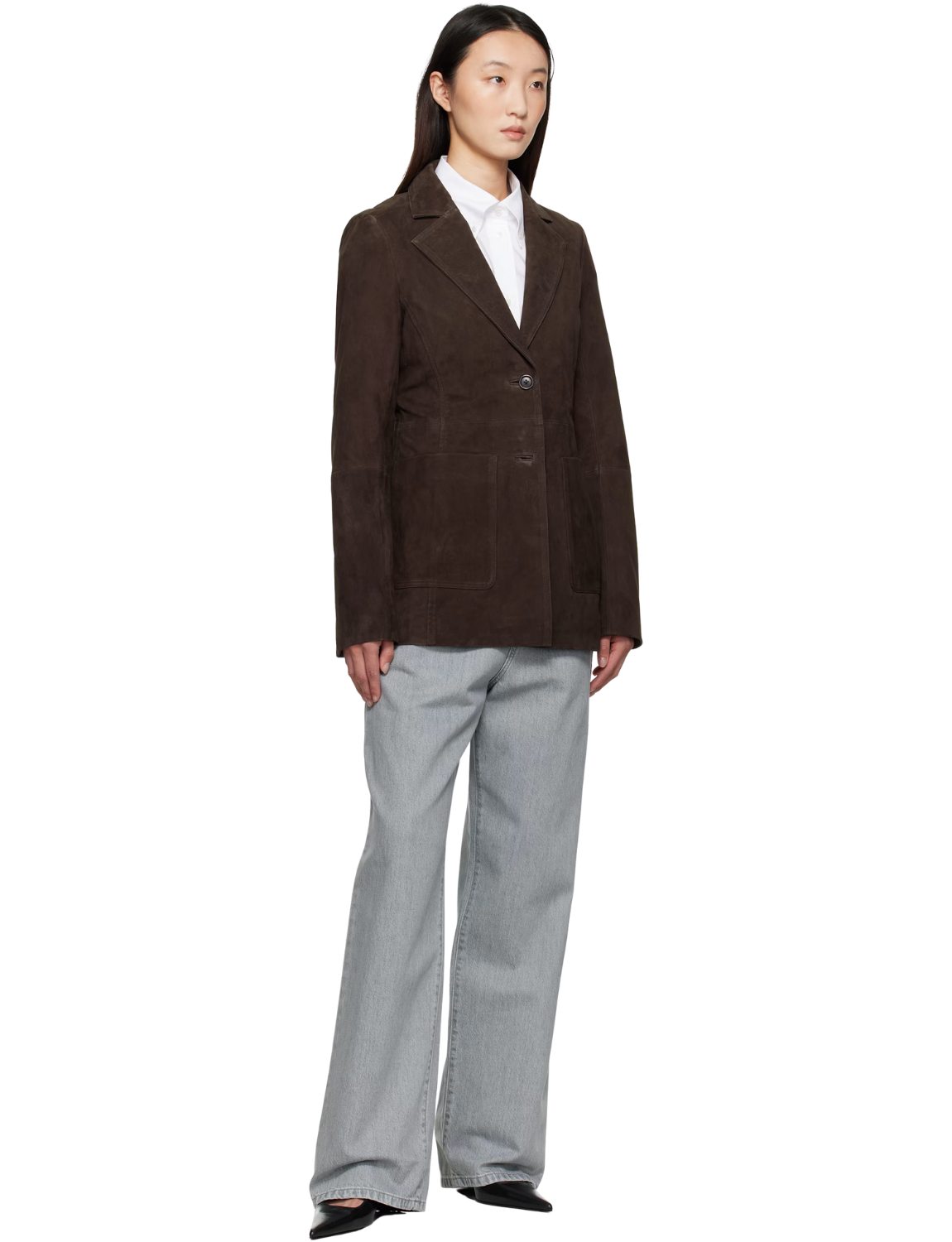 Brown Cinched Suede Blazer