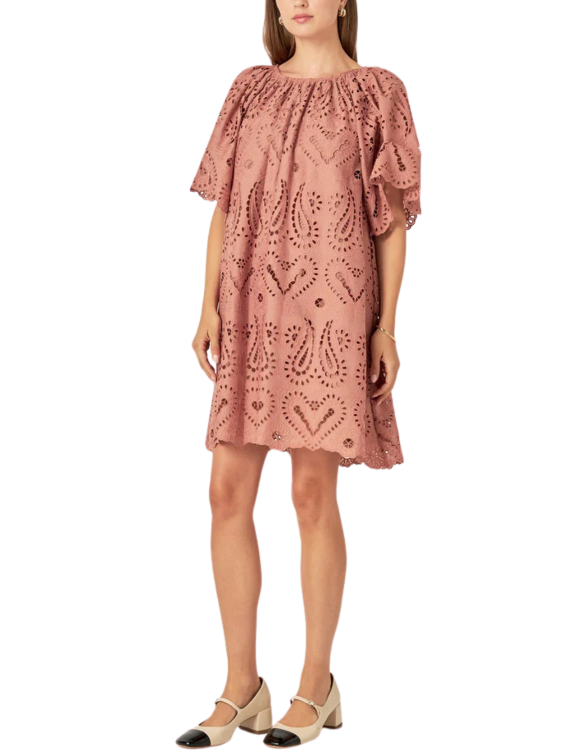 Paisley Embroidered Mini Dress