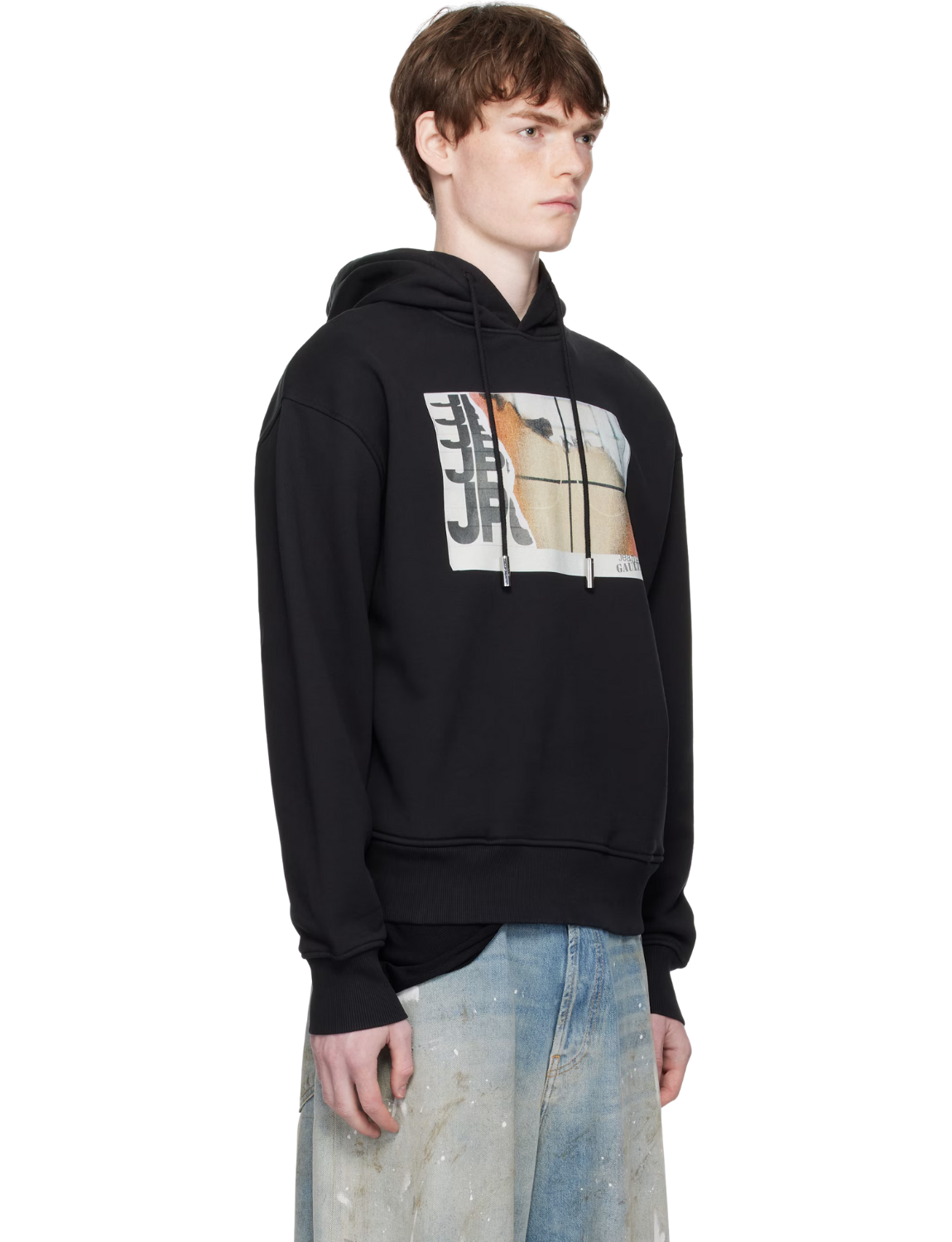 Black Printed Fire Hoodie