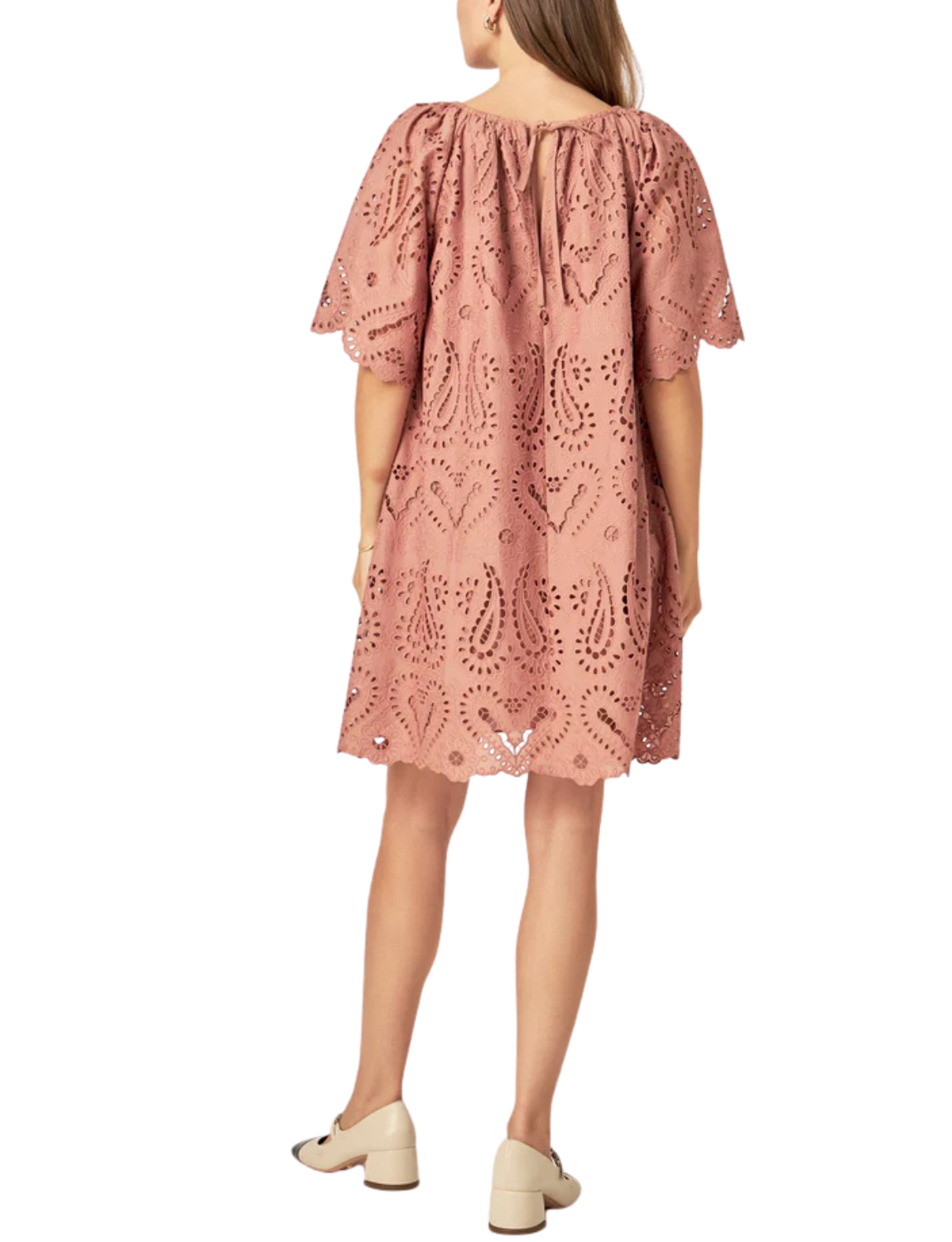 Paisley Embroidered Mini Dress
