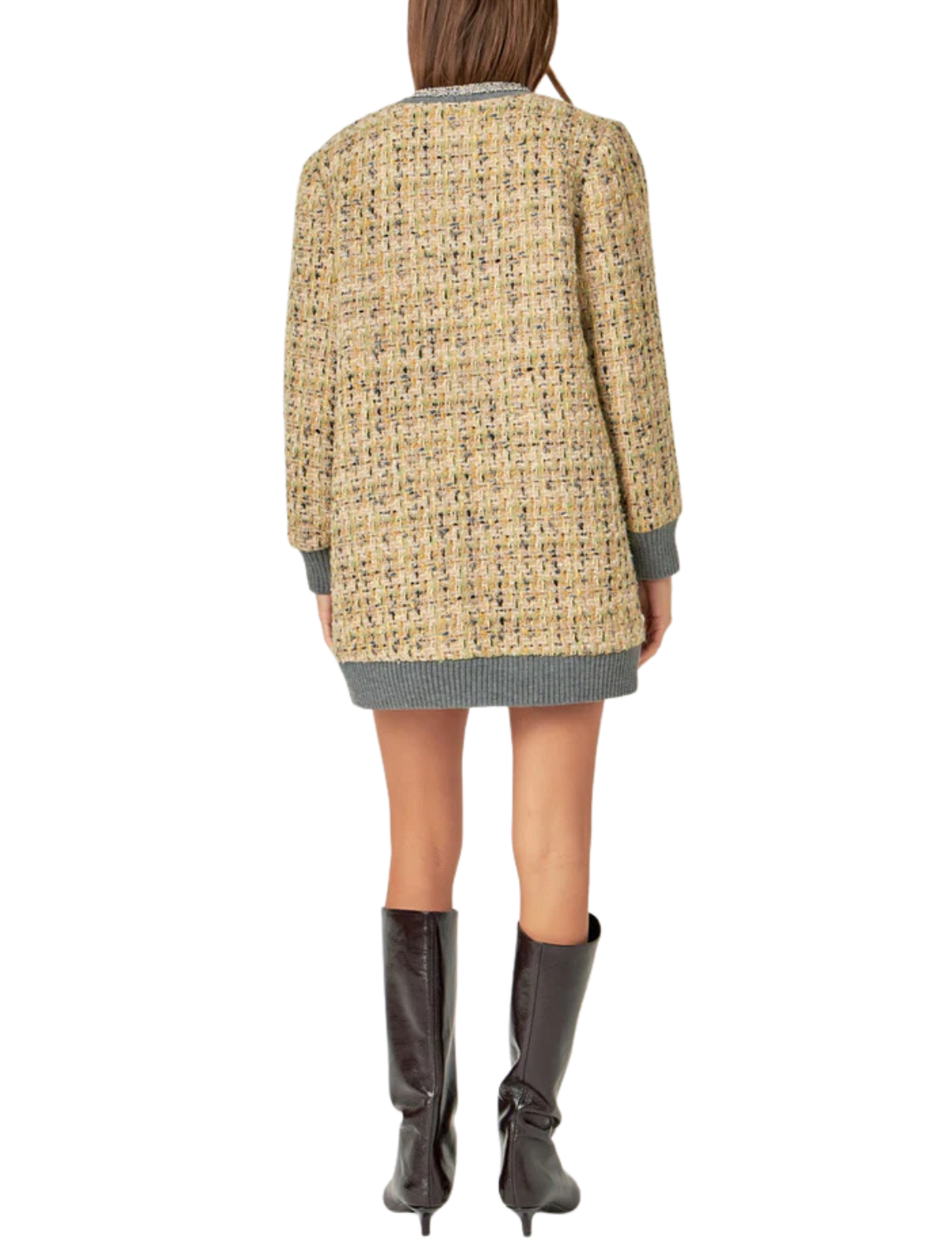 Boucle Coat With Trim