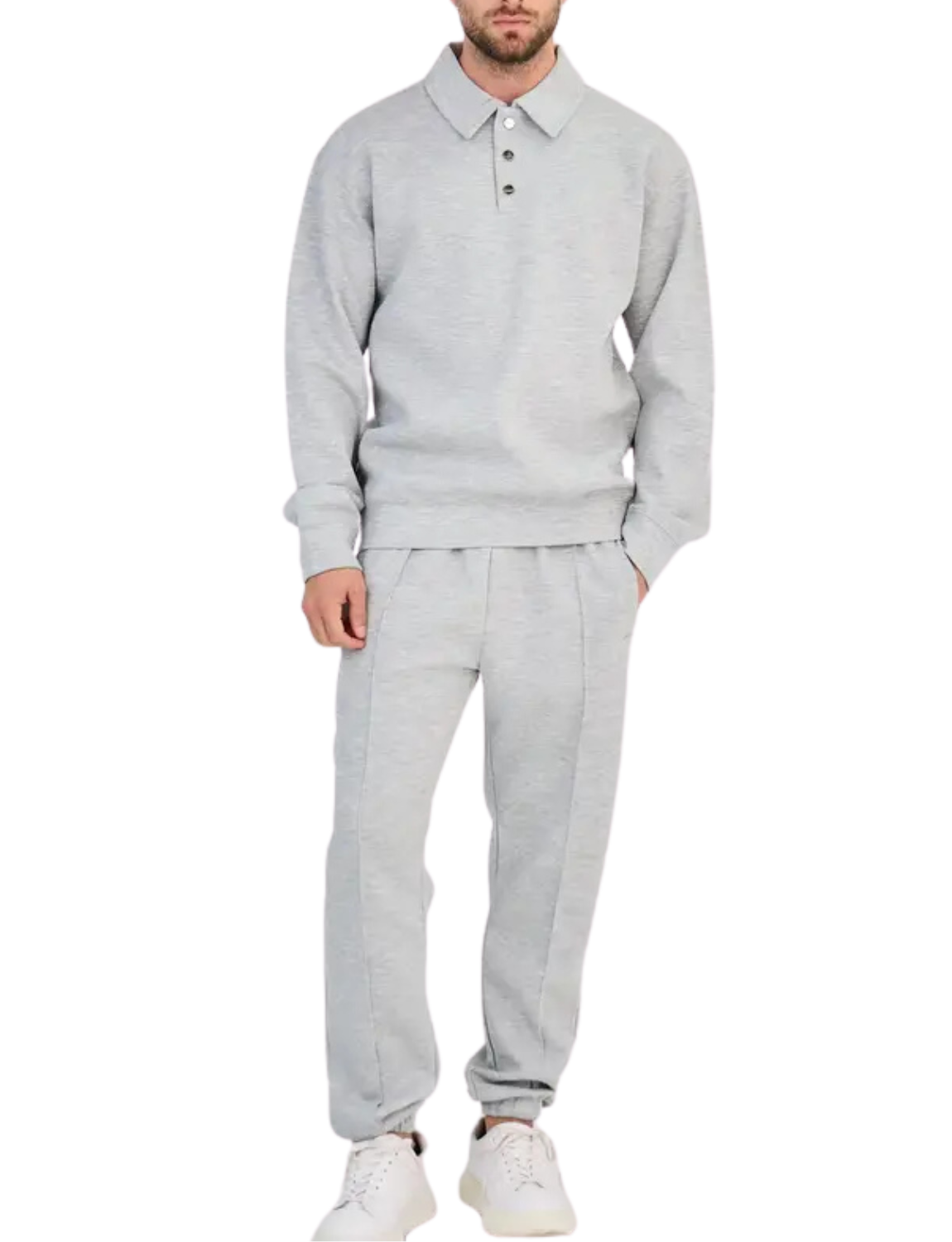 Chic Heather Gray Polo Set