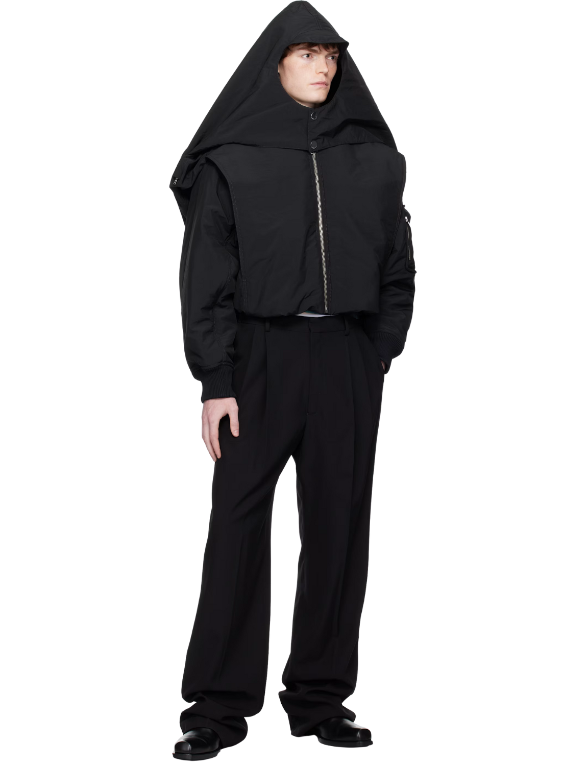Black 'The Hooded' Bomber Jacket