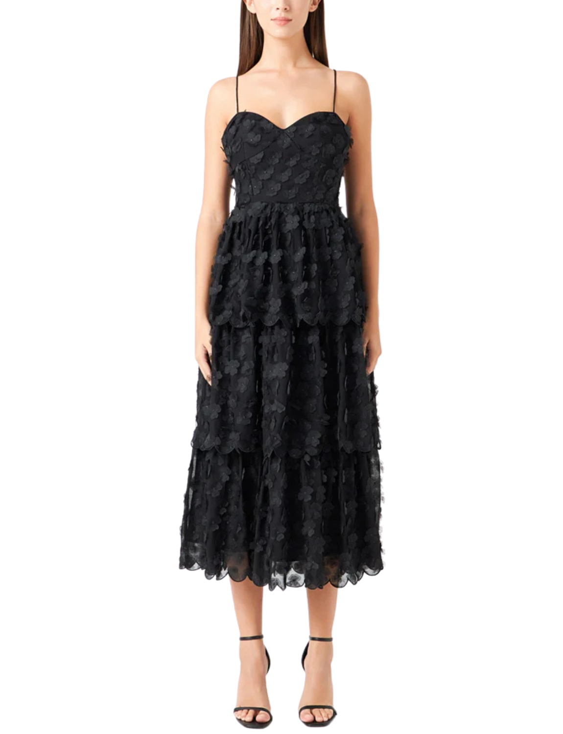 Floral Tiered Midi Dress