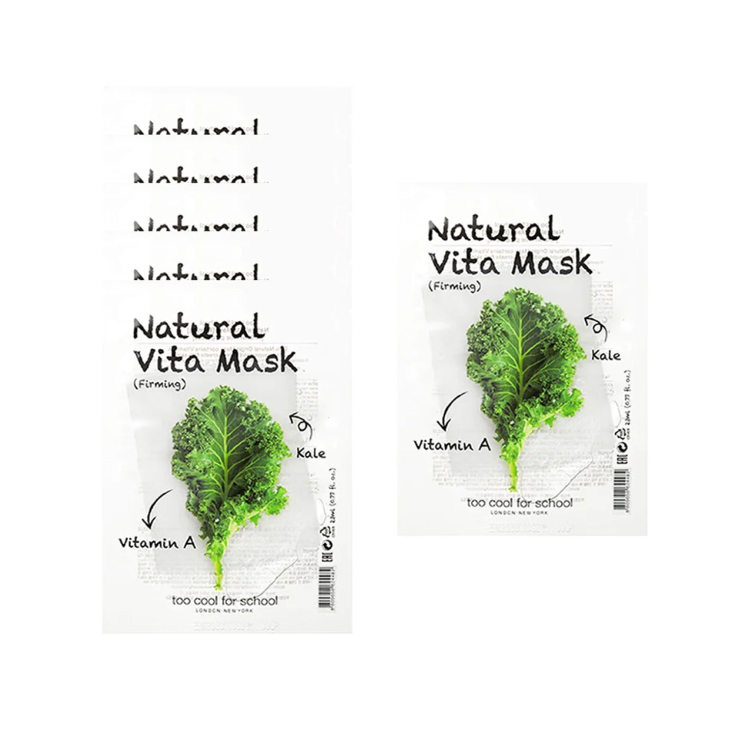 Too Cool For School Natural Vita Mask Firming (Kale) Sheet