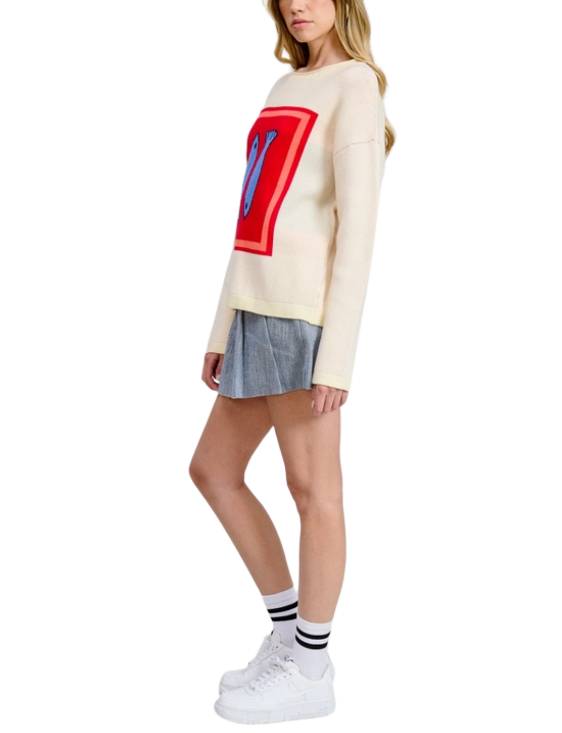 Flat White Sardine Box Sweater Top