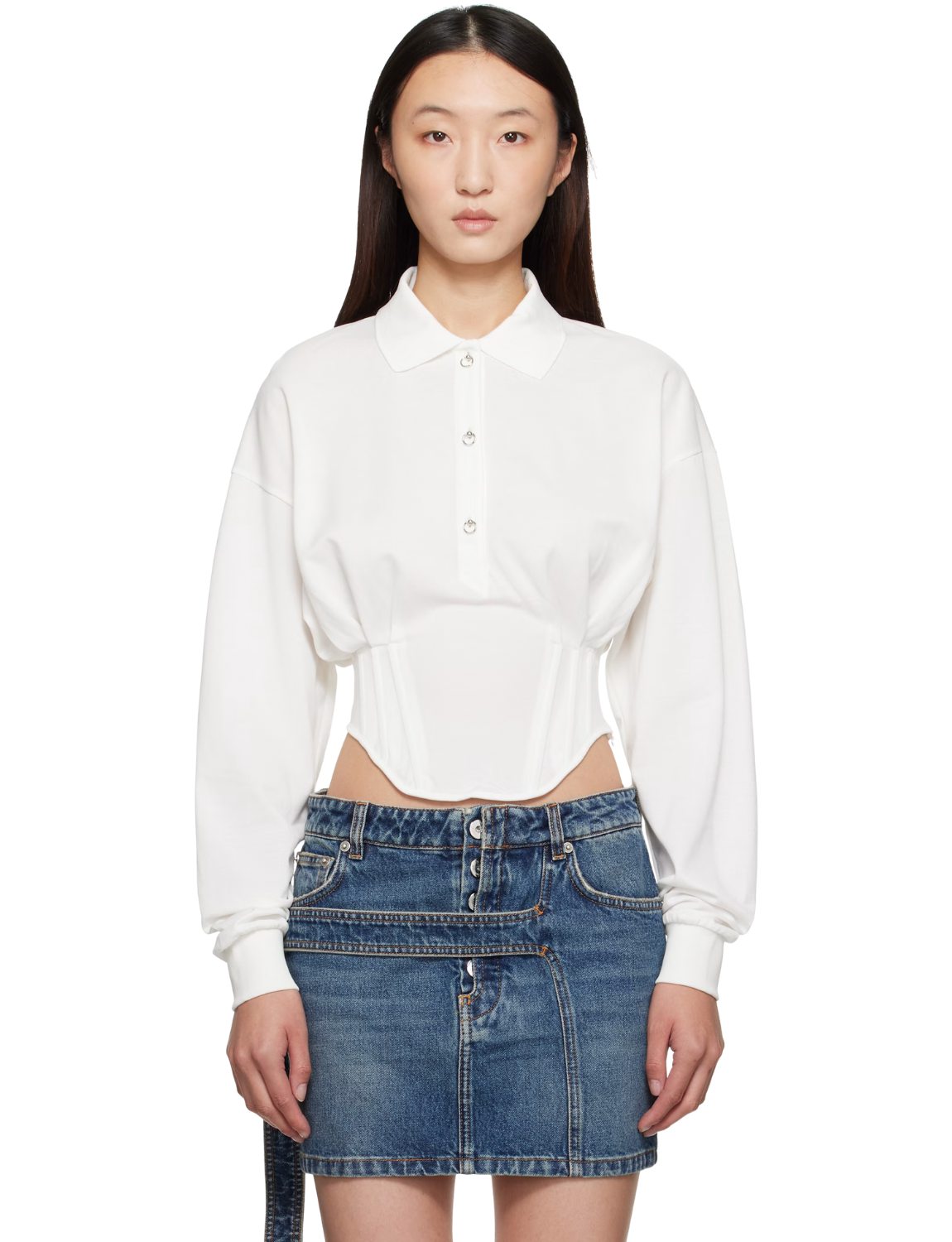 White Corseted Polo