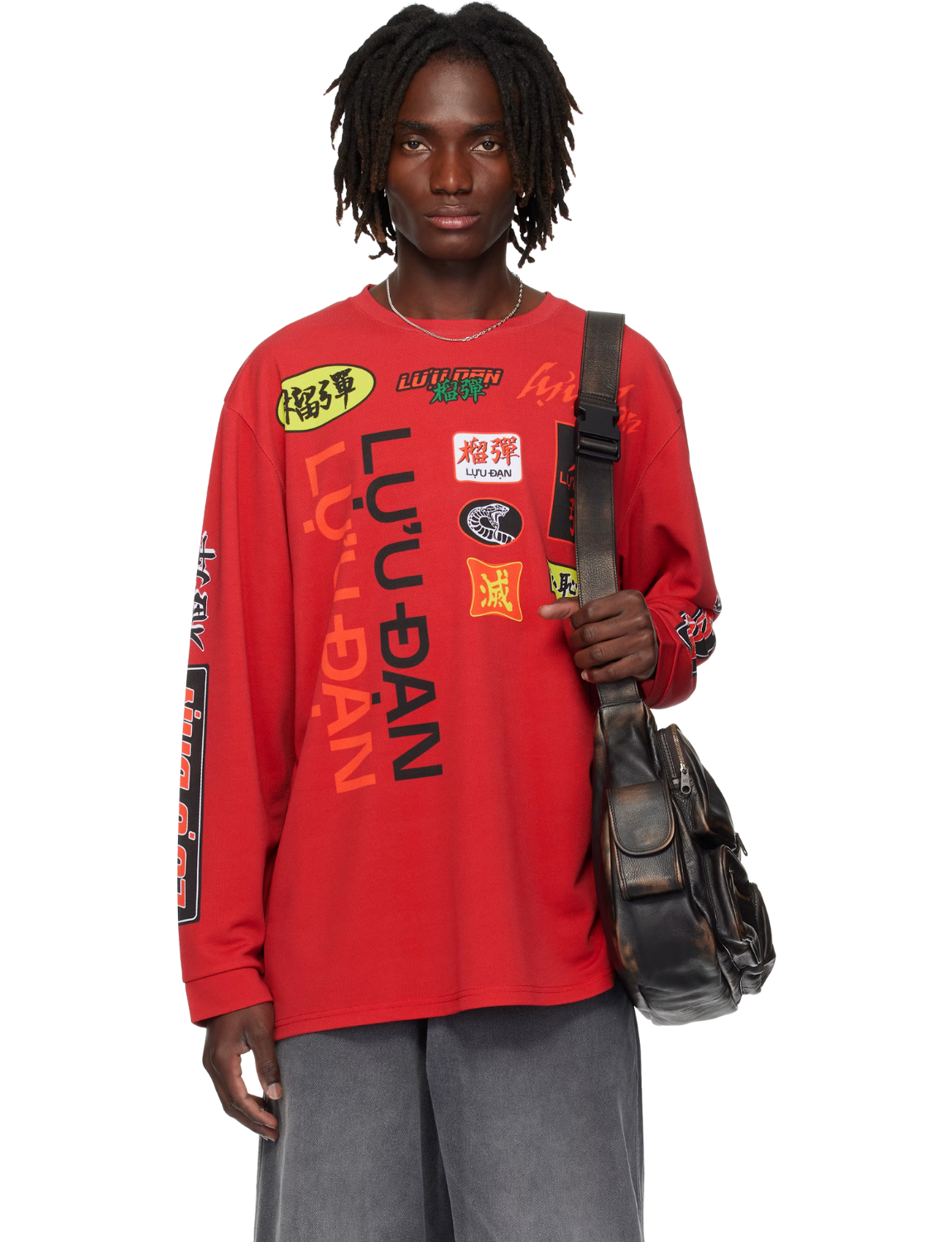 Red Oversized Long Sleeve Jersey