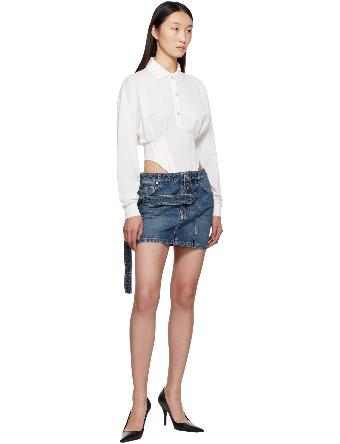 White Corseted Polo