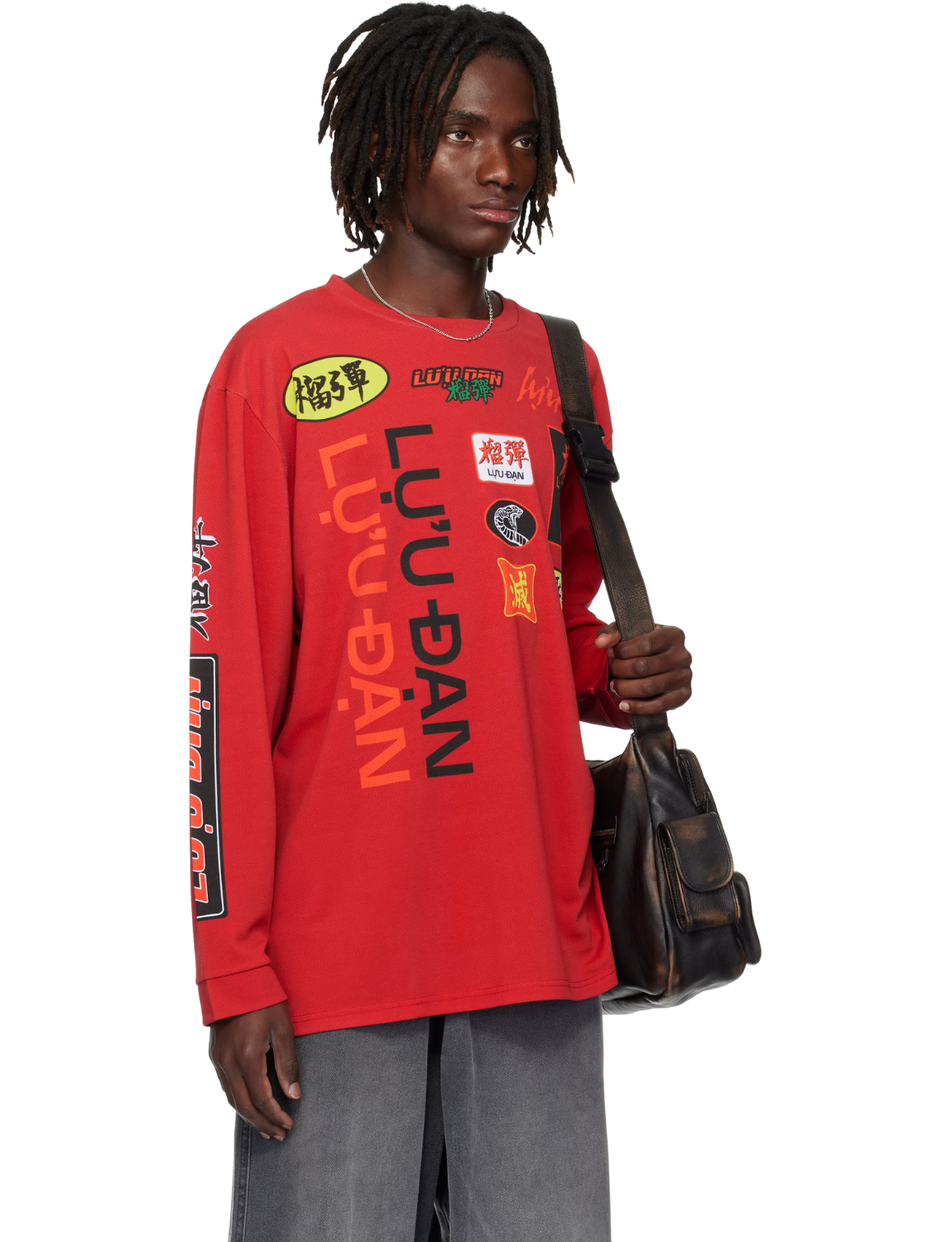 Red Oversized Long Sleeve Jersey