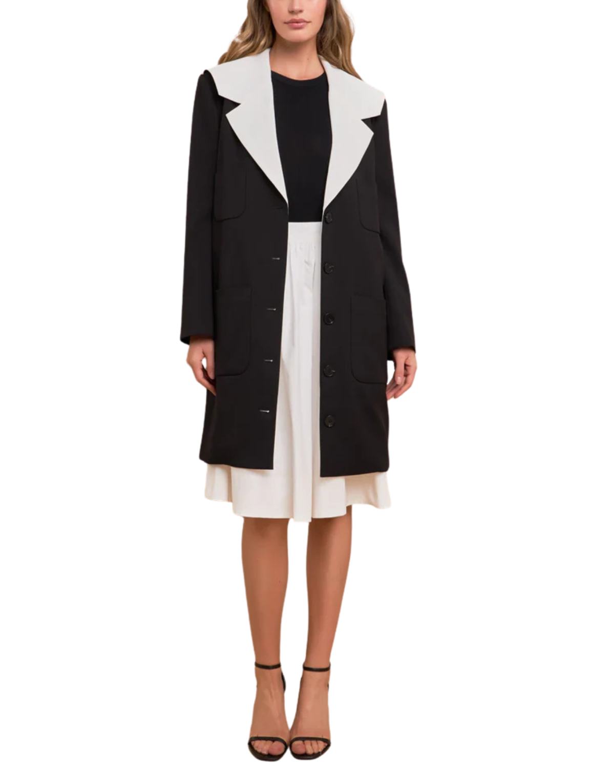 Contrast Sailor Collar Coat