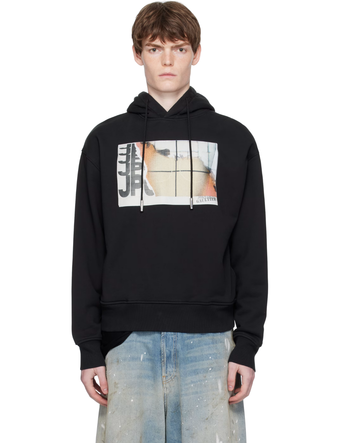 Black Printed Fire Hoodie