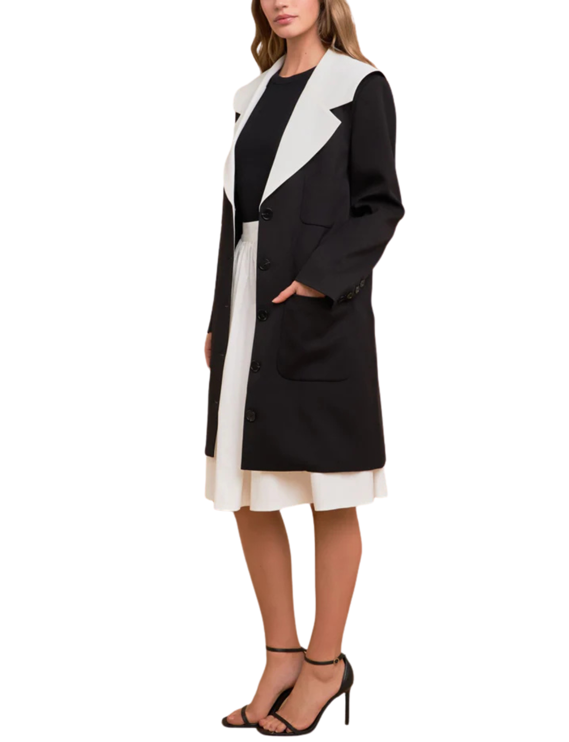 Contrast Sailor Collar Coat