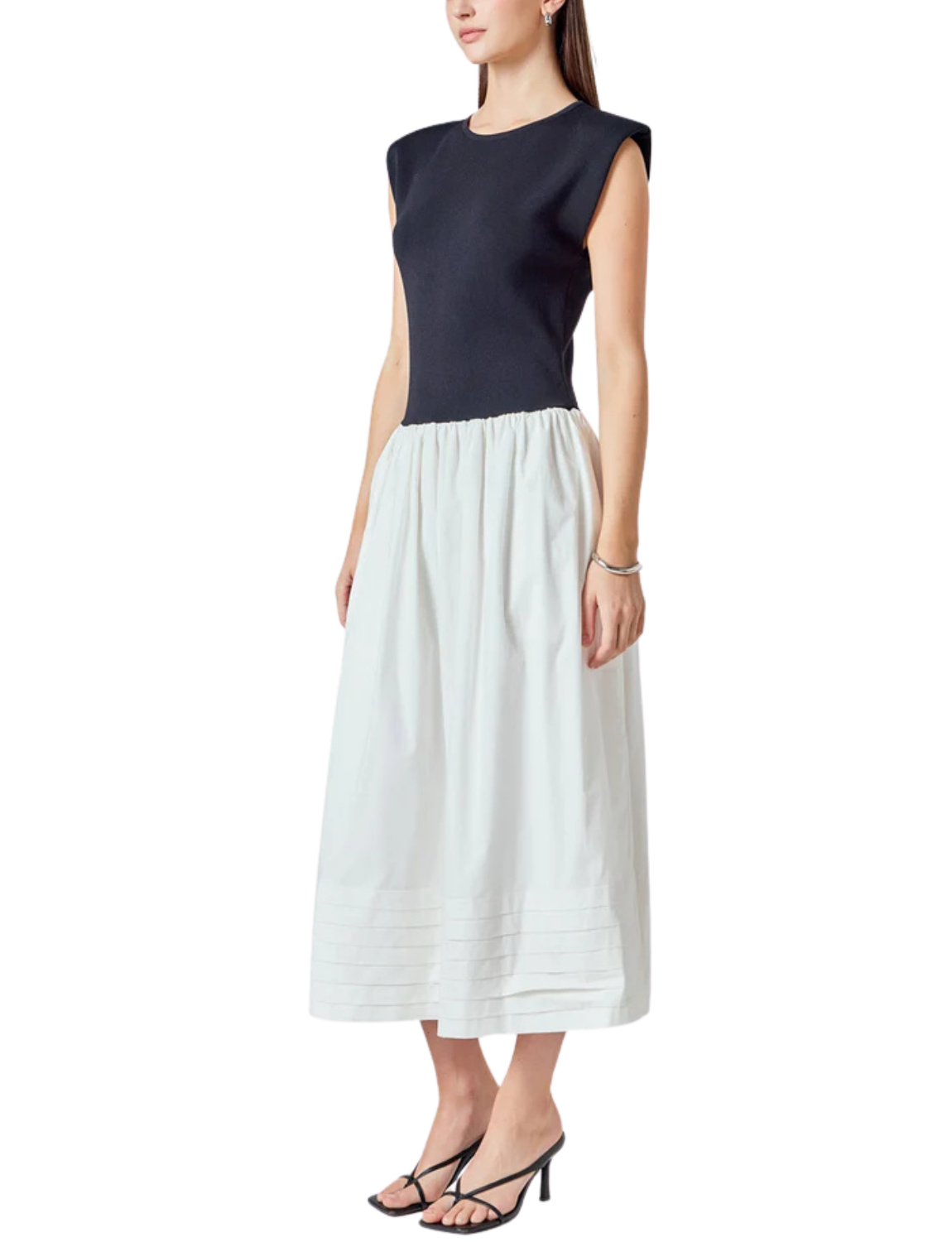 Mix Media Knit Midi Dress