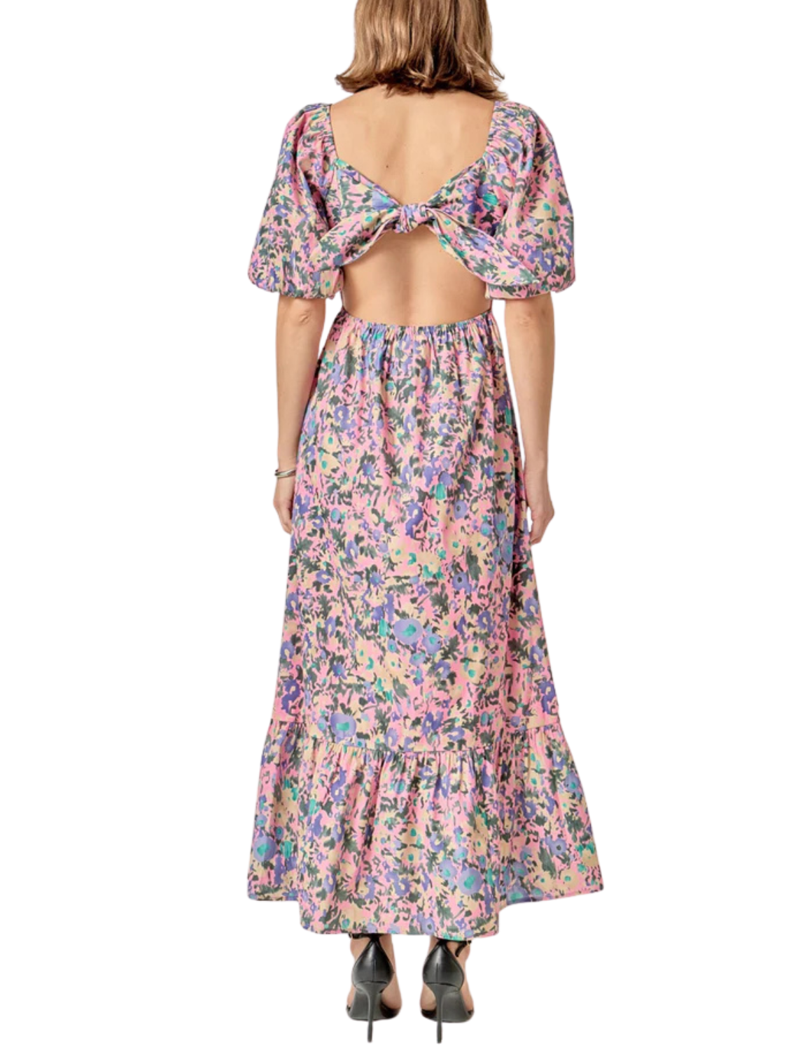 Open Back Tie Maxi Dress
