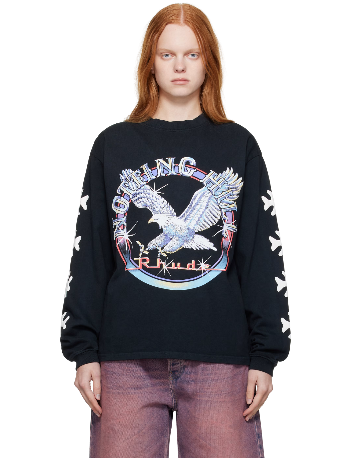 Black 'Notting Hill' Eagle LS T-shirt