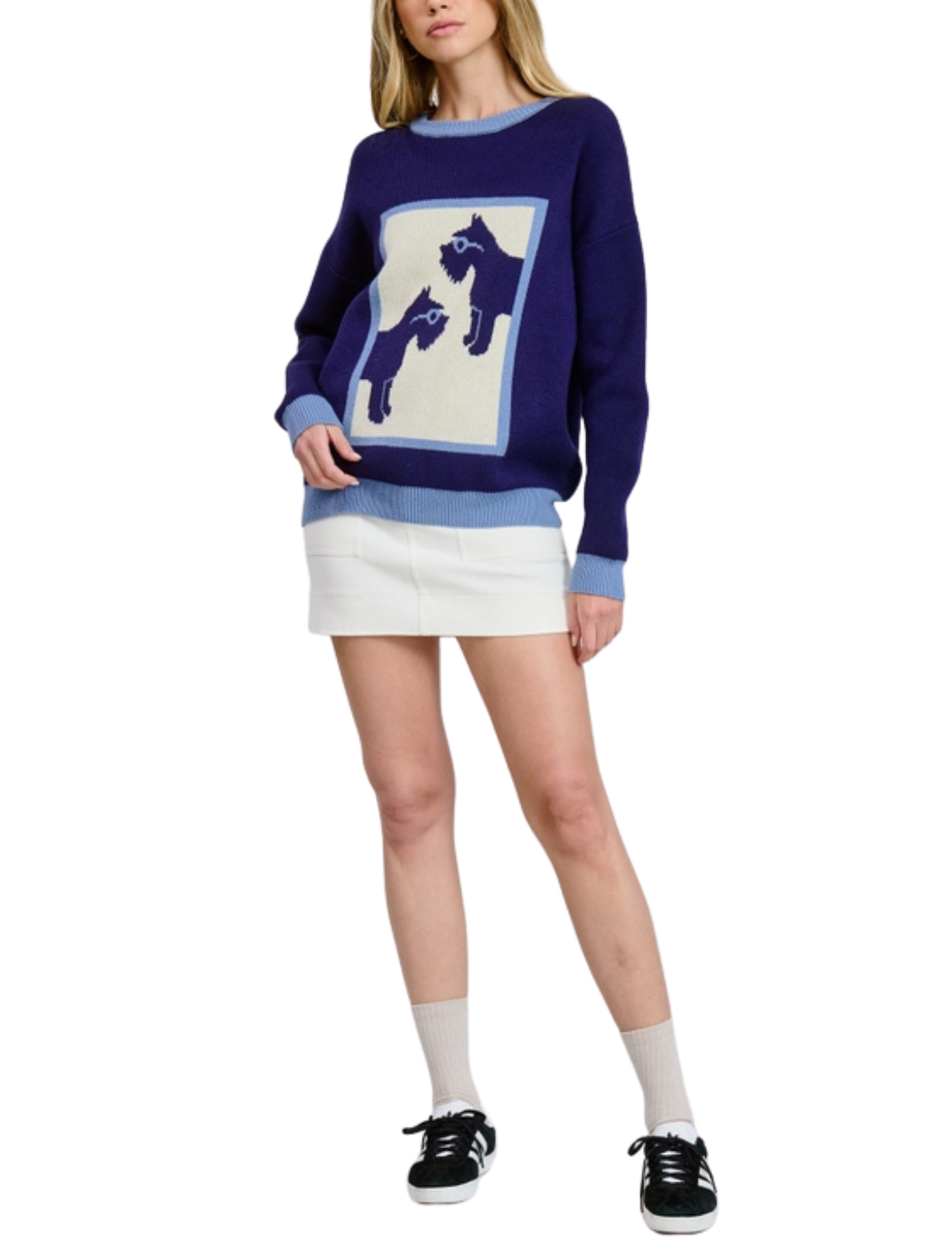 Flat White Schnauzer Pullover Sweater