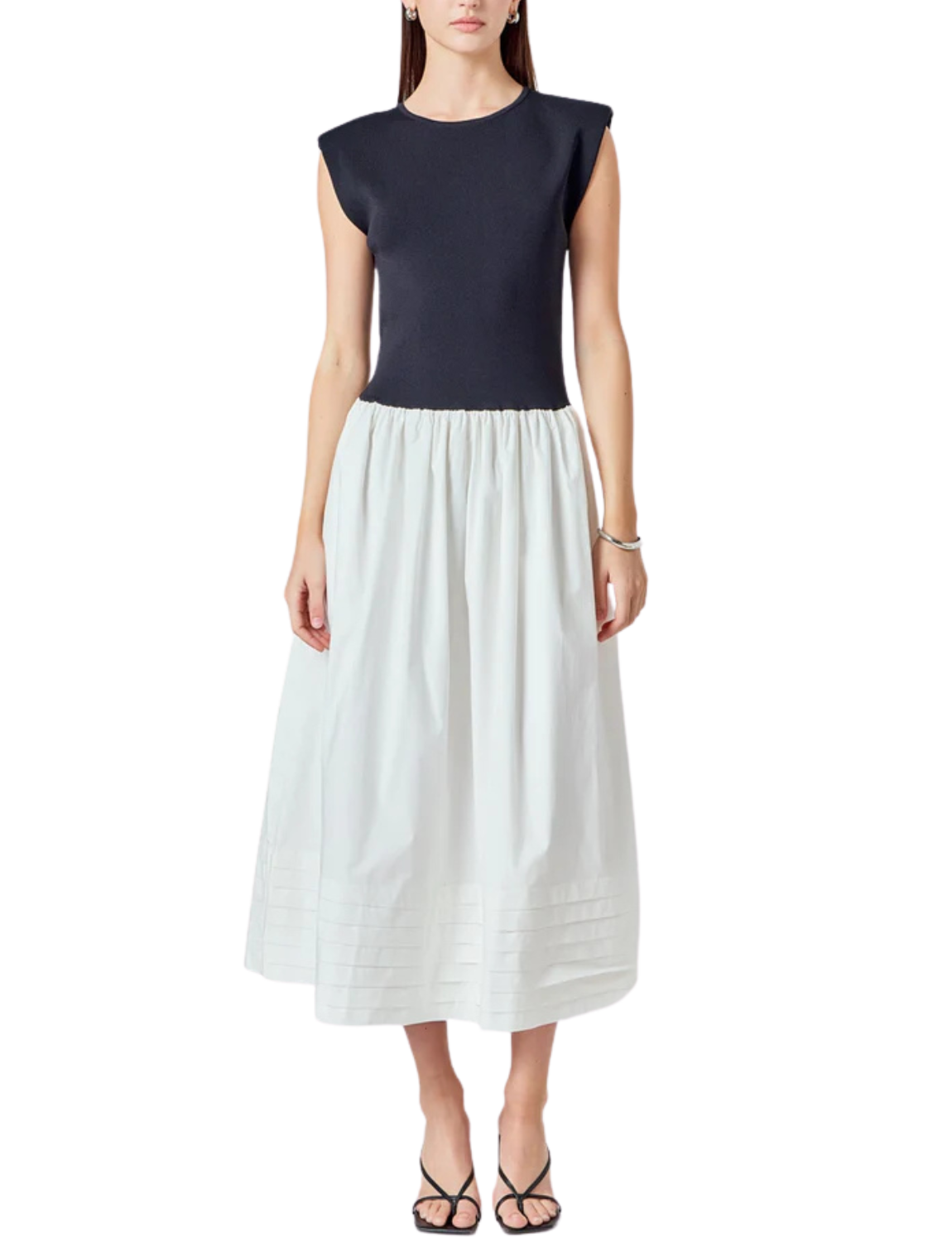 Mix Media Knit Midi Dress