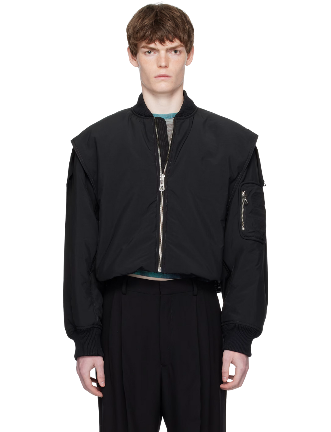 Black 'The Hooded' Bomber Jacket