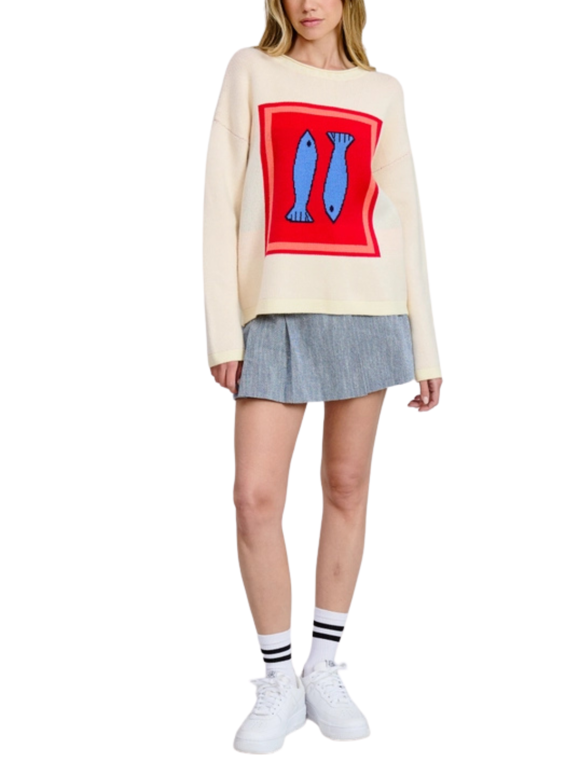 Flat White Sardine Box Sweater Top