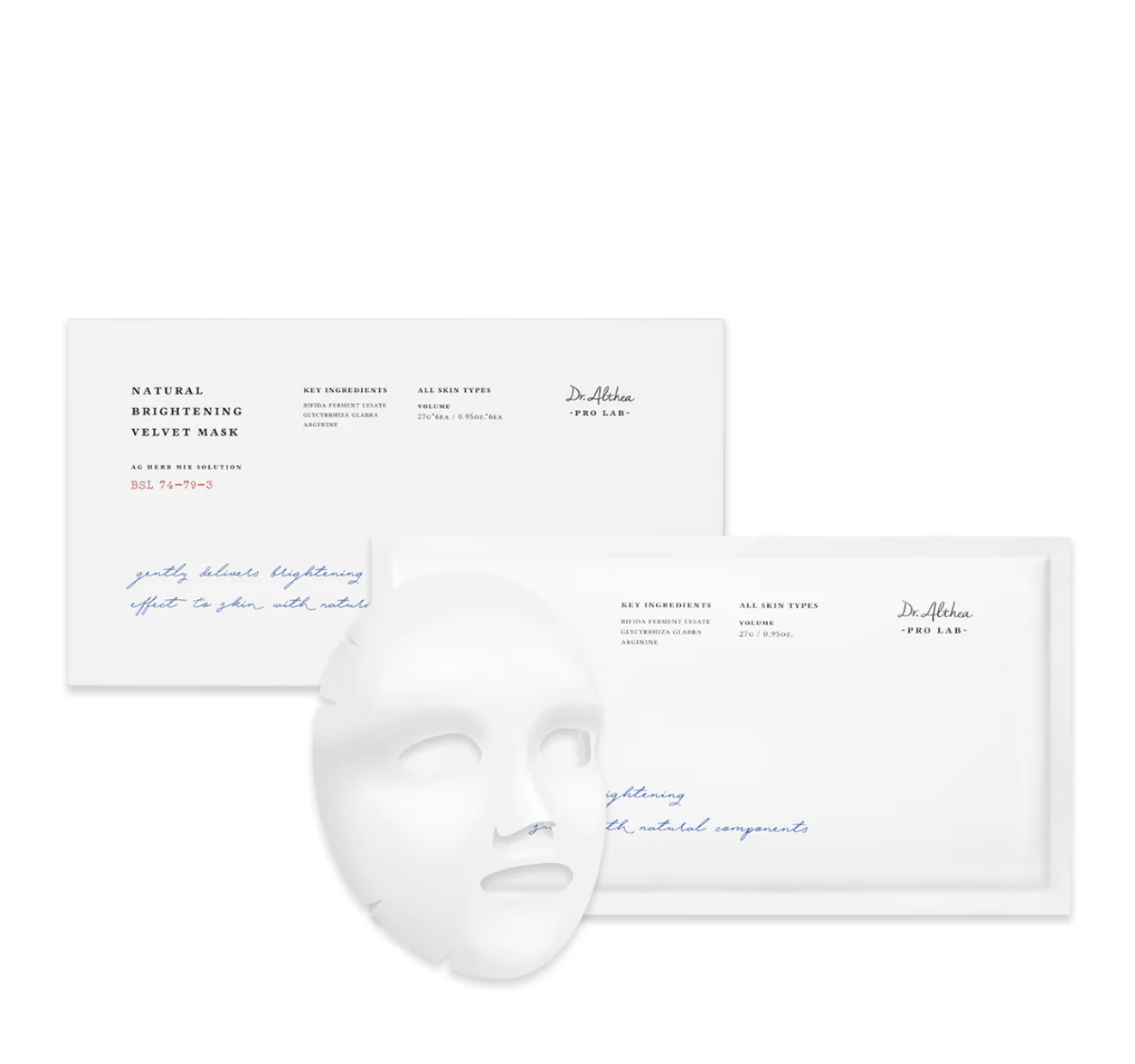Dr.Althea	Natural Brightening Velvet Mask - 1 Pack of 5 Sheets