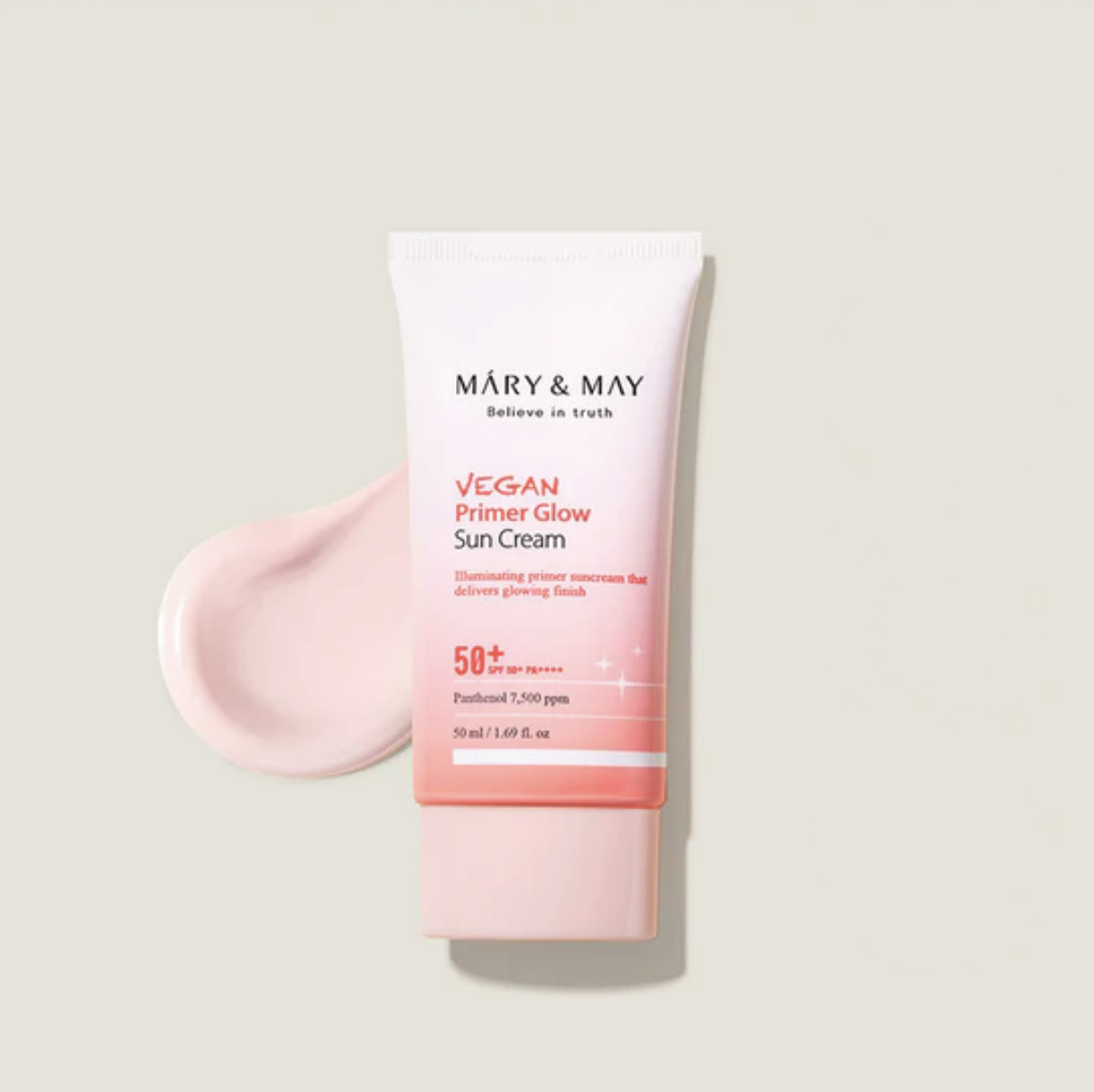 Mary & May	"Vegan Primer Glow Sun Cream SPF50+  PA++++ 50ml"
